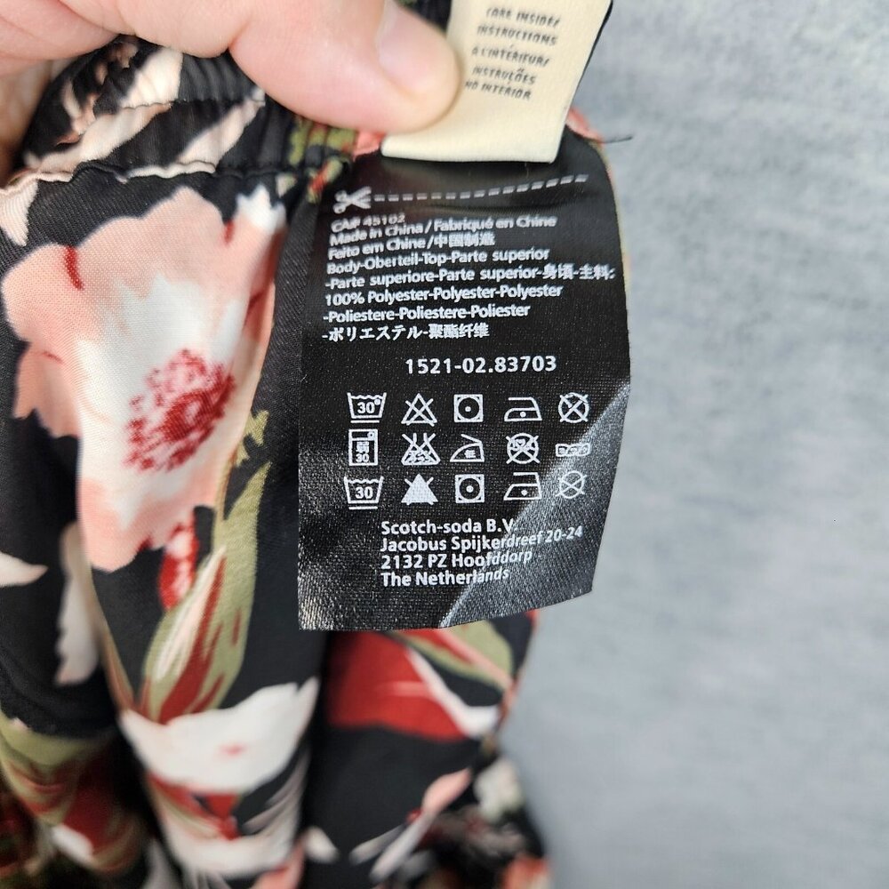 Maison Scotch Miamo Deco Black Floral Printed Pull On Casual Pants Size 3 - Picture 5 of 8